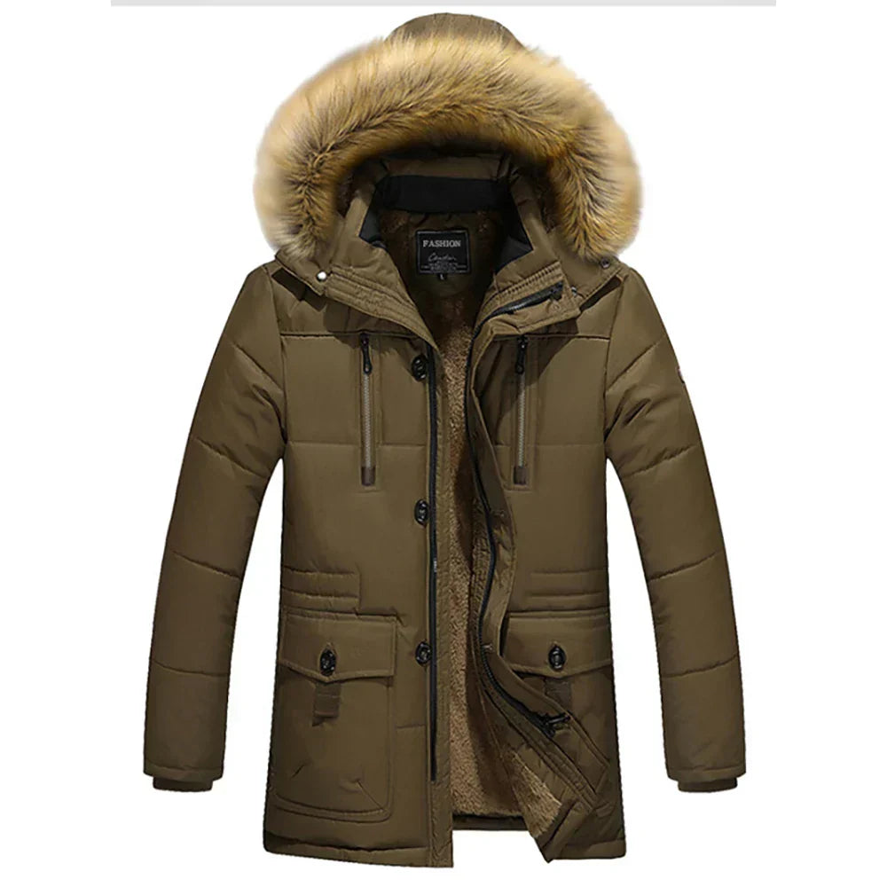 Gevoerde winterjas - dames parka met capuchon en faux bont