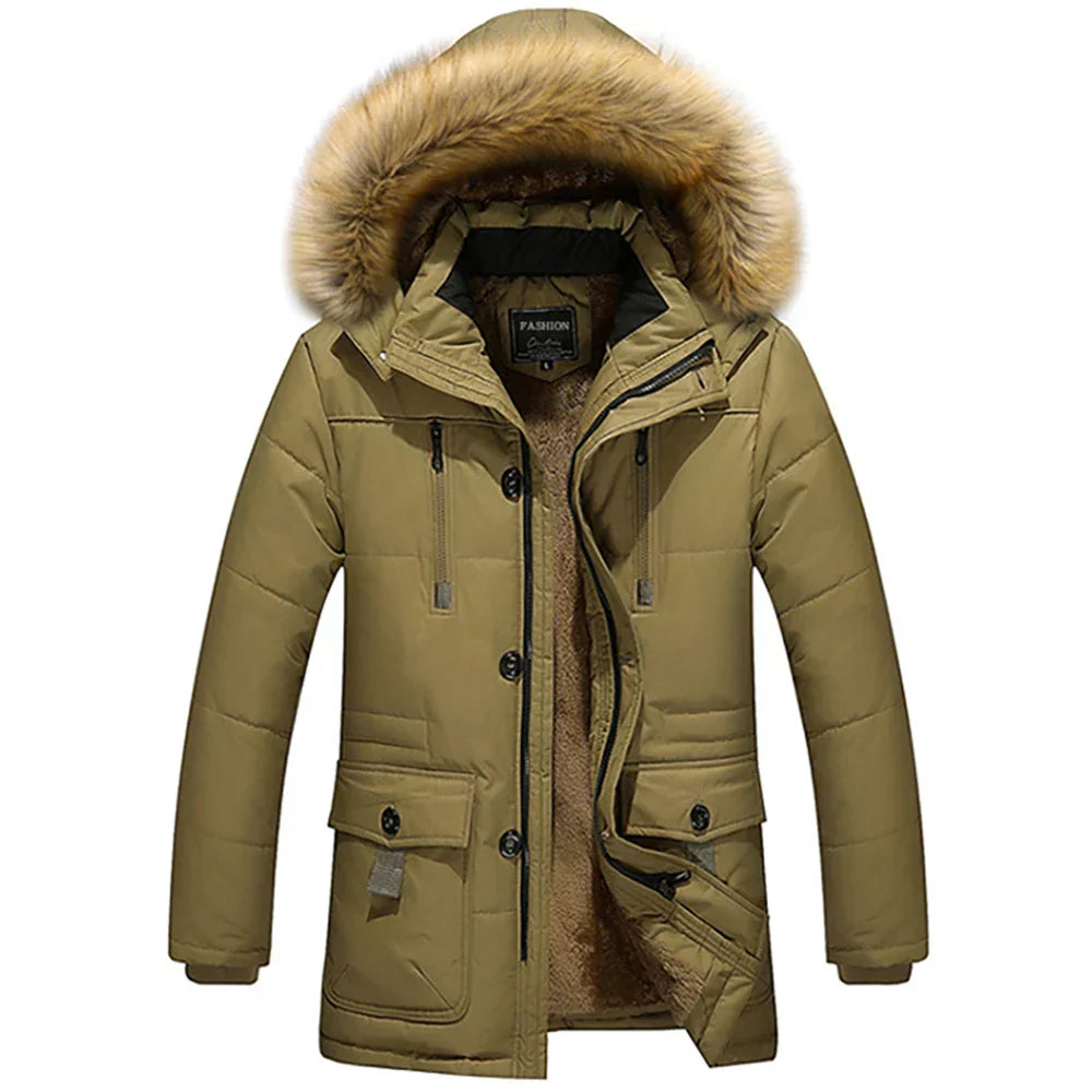 Gevoerde winterjas - dames parka met capuchon en faux bont