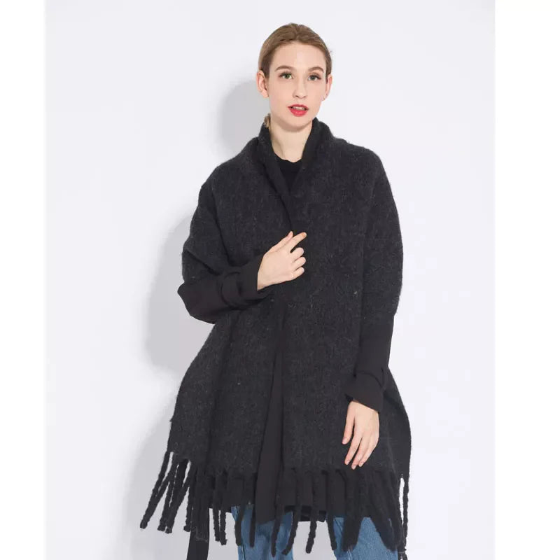 Chunky warme cashmere sjaal - elegante dames oversized wrap - Bakkermode.nl