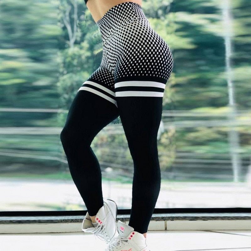 Patronen hoge taille leggings - trendy sportbroeken voor actieve dames