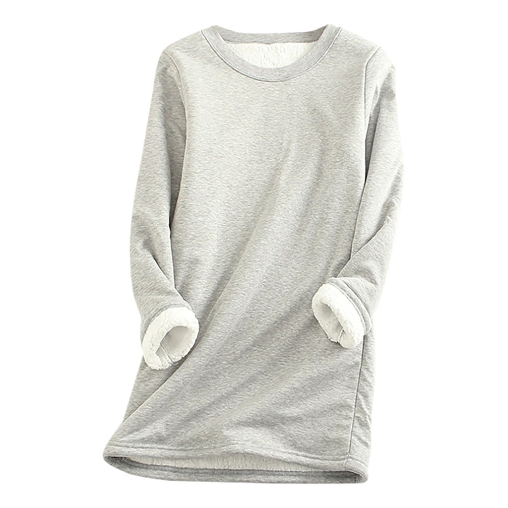Dames fleece fleece pullover - zachte en gezellige langekousen top