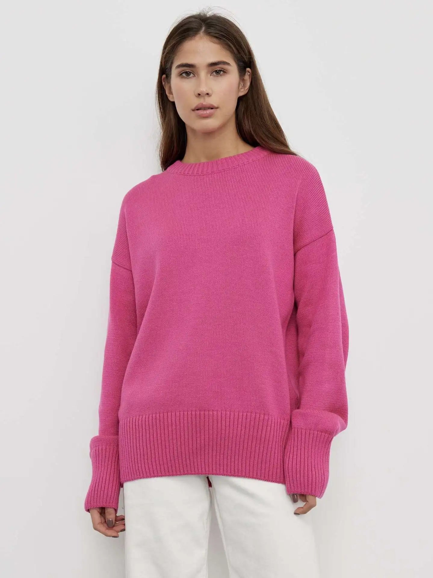 Oversized crème kasjmier trui - dames gebreid top