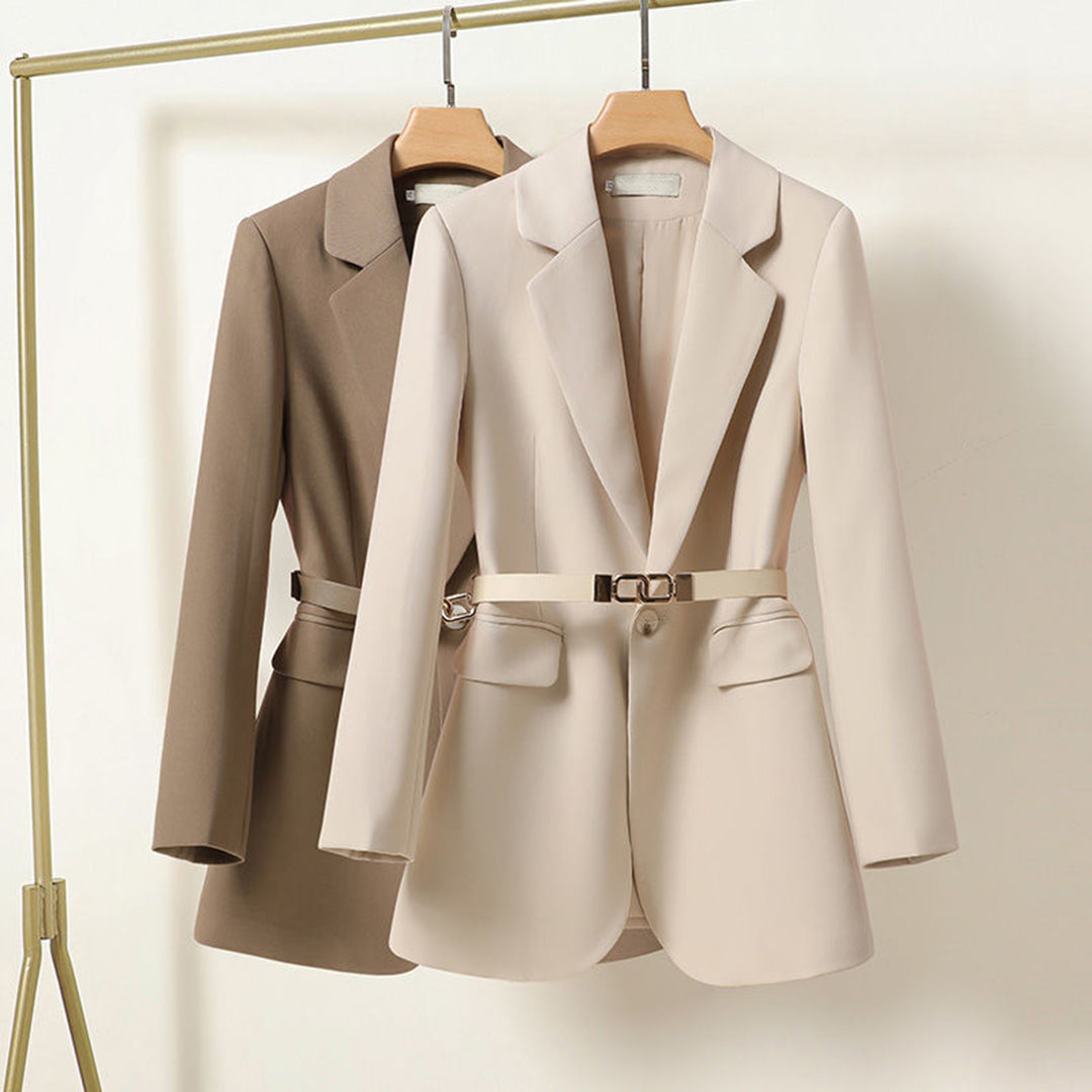Dames blazer met ceintuur - elegante tailored jas voor vrouwen