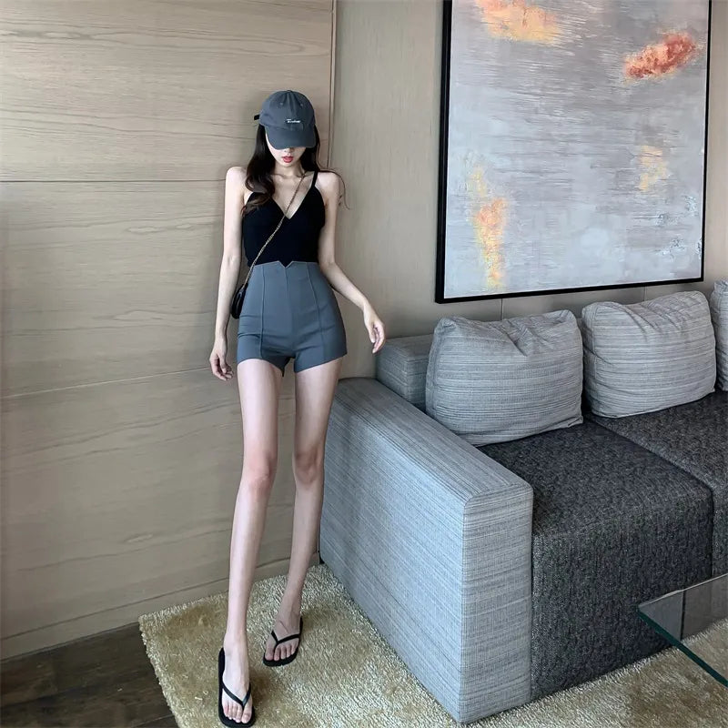 Hoge taille stretch shorts - Bakkermode.nl