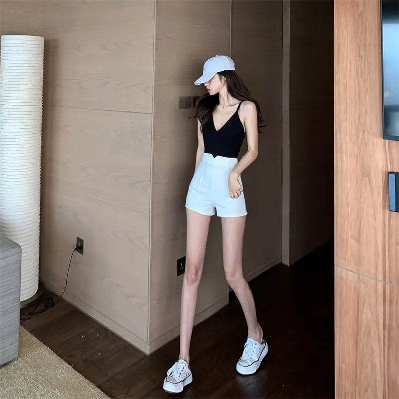 Hoge taille stretch shorts - Bakkermode.nl