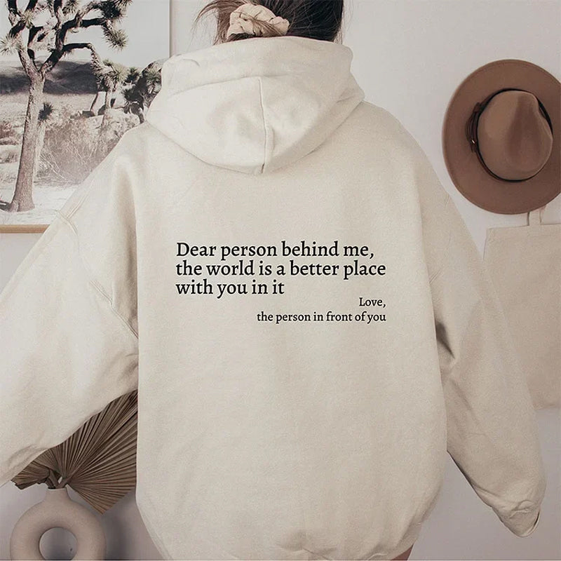 Dames oversized hoodie met inspirerende quote - casual dagelijkse outfit voor relaxte dagen