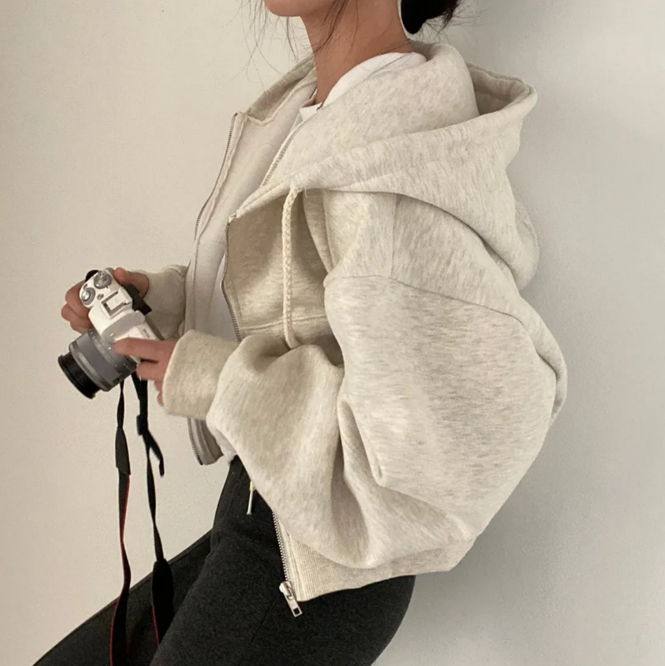 Oversized zip-up hoodie - comfy dames casualwear