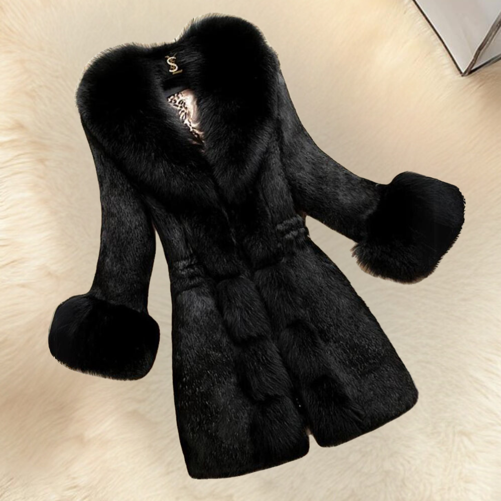Luxe jas met bontafwerking - stijlvolle damesoutwear