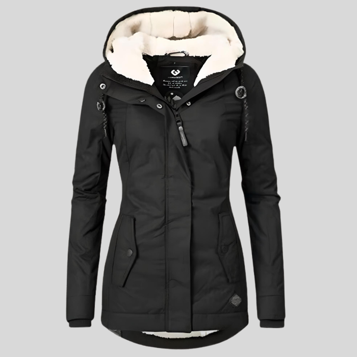 Waterdichte winterjas met capuchon - fleece-voering damesjas