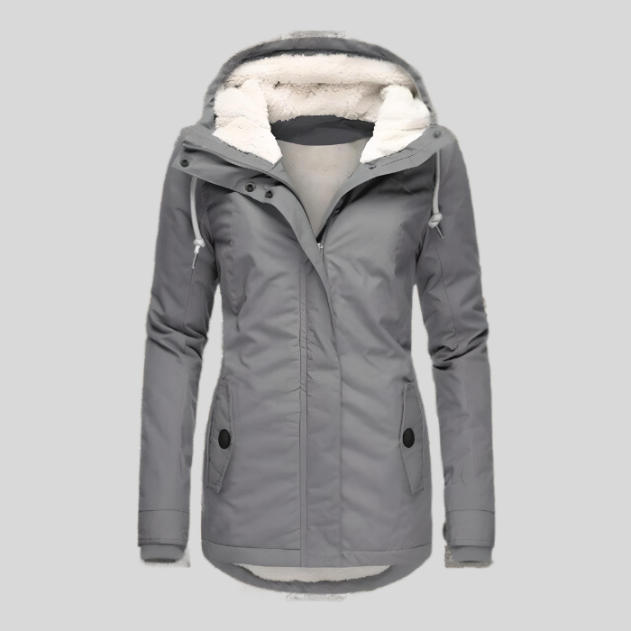 Waterdichte winterjas met capuchon - fleece-voering damesjas
