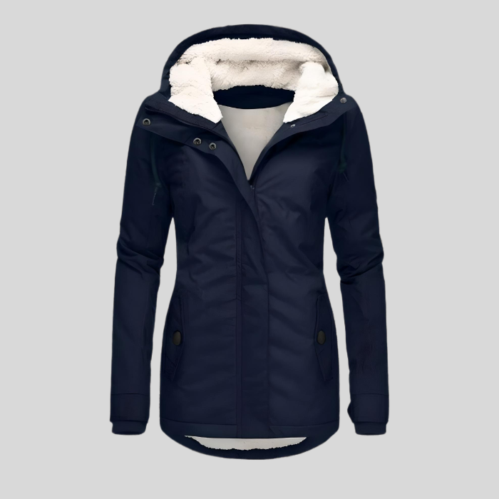 Waterdichte winterjas met capuchon - fleece-voering damesjas