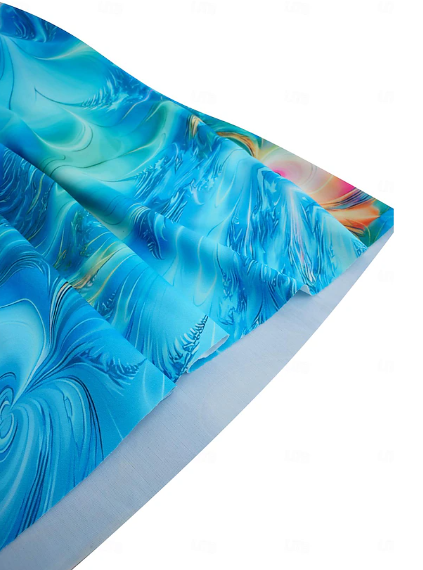 2-delige tankini set voor dames - blauwe bloemenprint zwemkleding