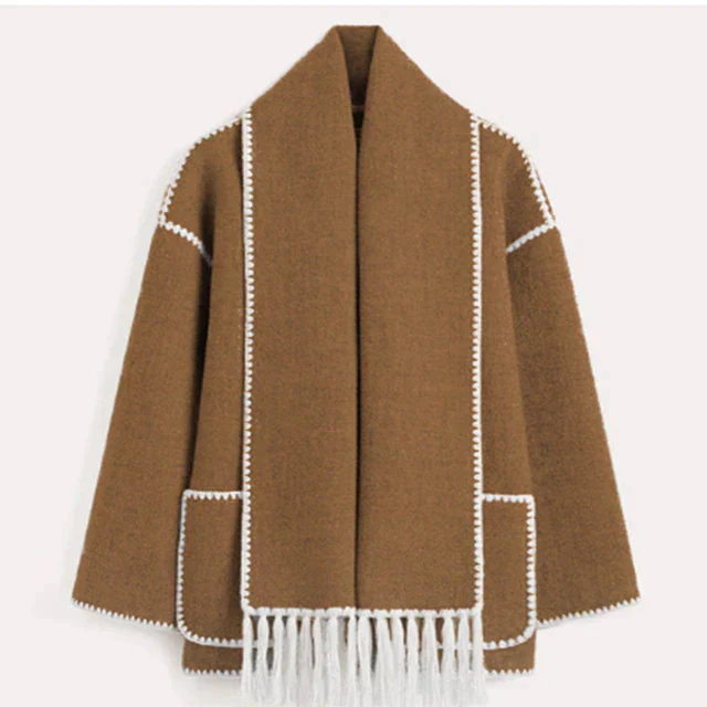 Wollen blend jas - elegante oversized dameswinterouterwear