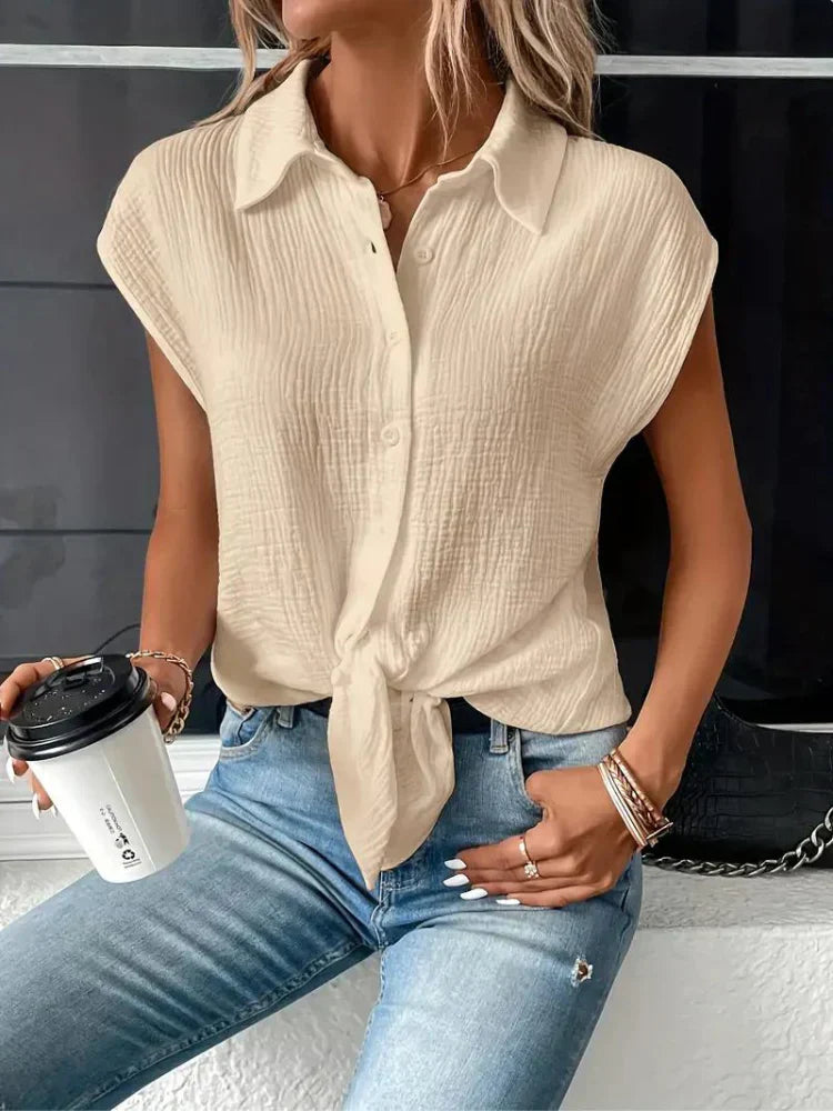 Dames lichtgewicht mouwloze blouse - trendy casual top voor dagelijks gebruik