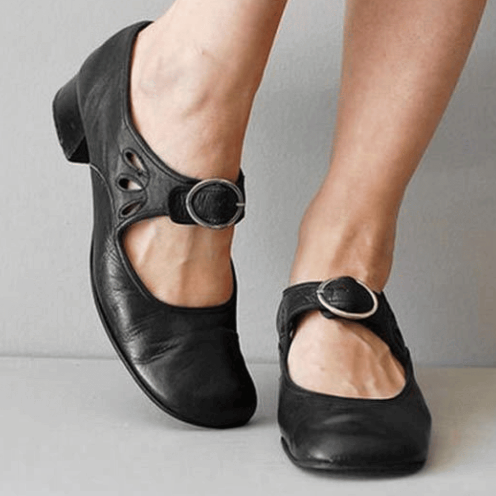 Dames leren mary jane schoenen - stijlvolle flats met gespsluiting