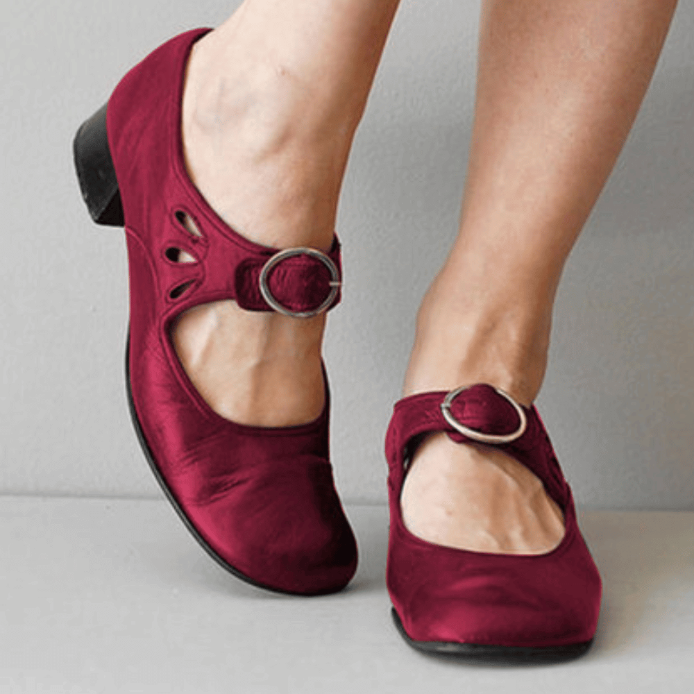 Dames leren mary jane schoenen - stijlvolle flats met gespsluiting