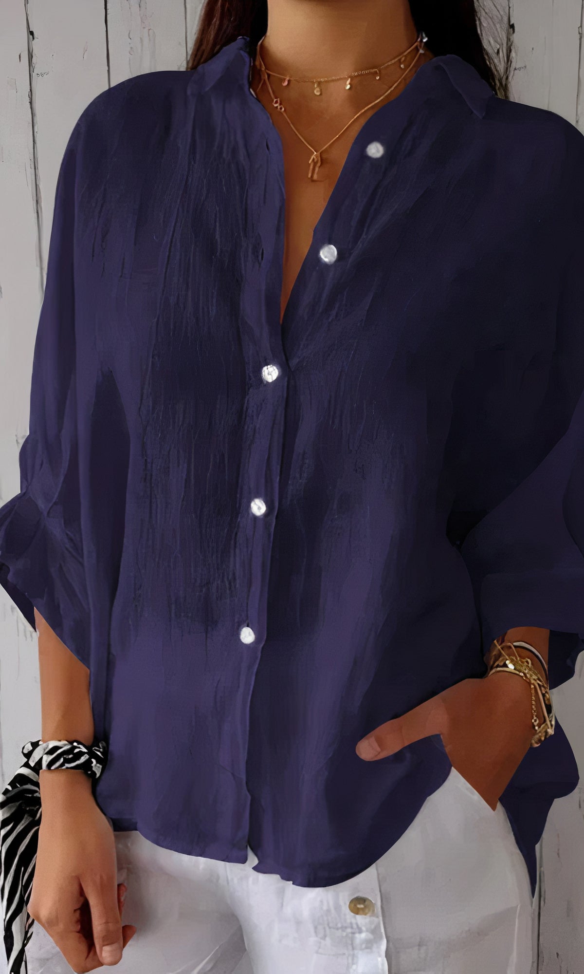 Dames linnen blouse - ontspannen fit zomertop voor een stijlvolle look