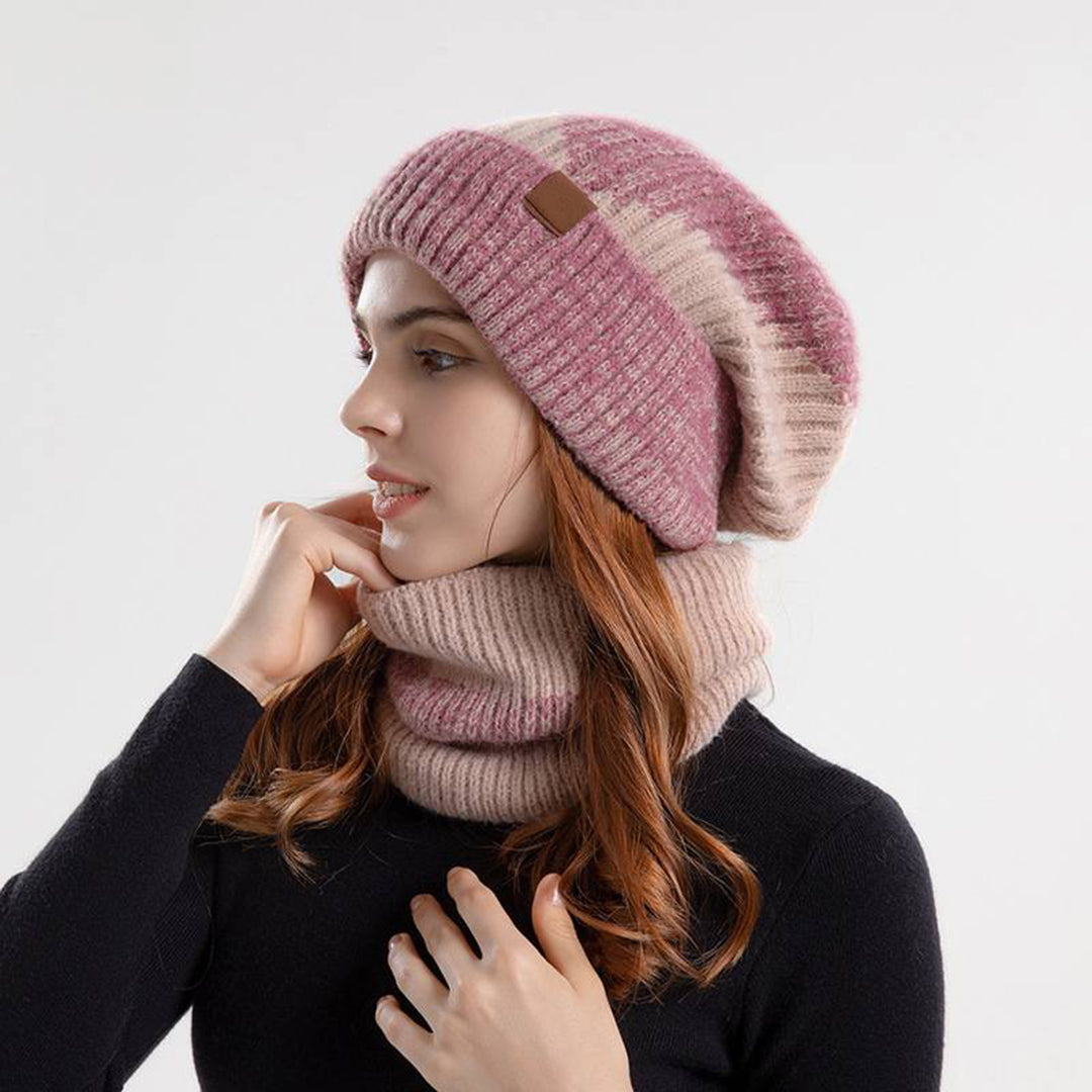 2-delige gebreide muts en sjaal set - modieuze winteraccessoires voor dames