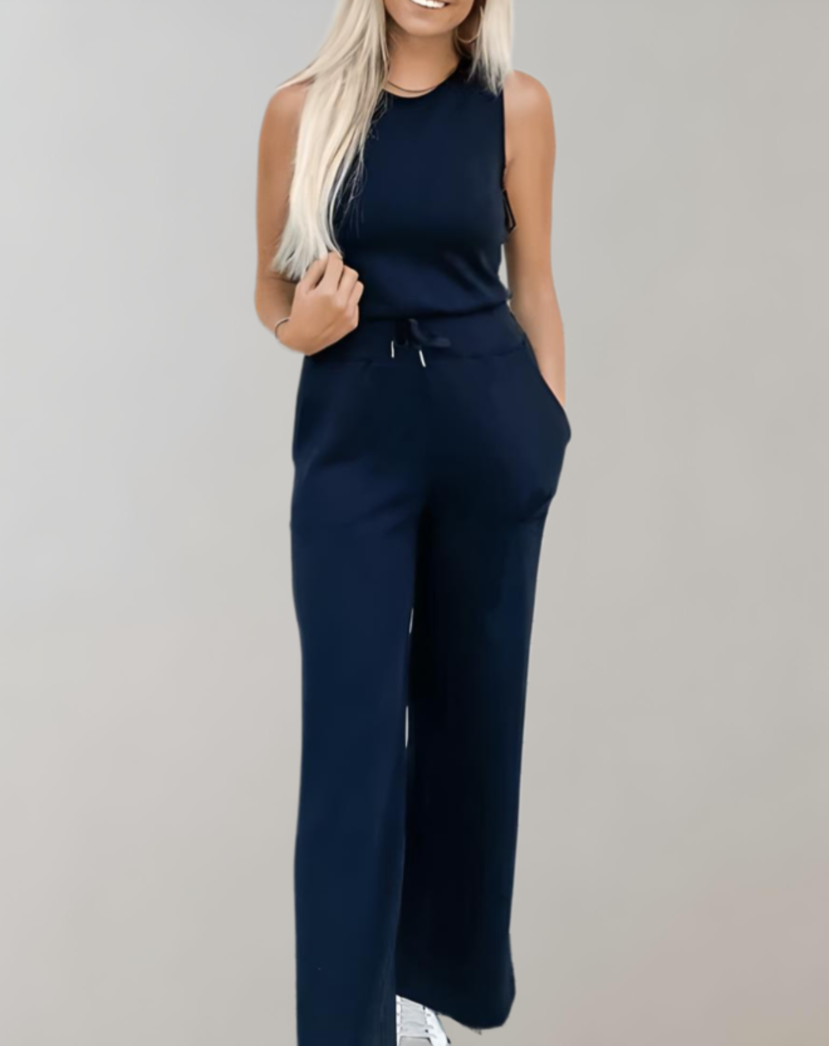 Dames relaxed fit jumpsuit - chique casual draagstijl met wijde pijpen