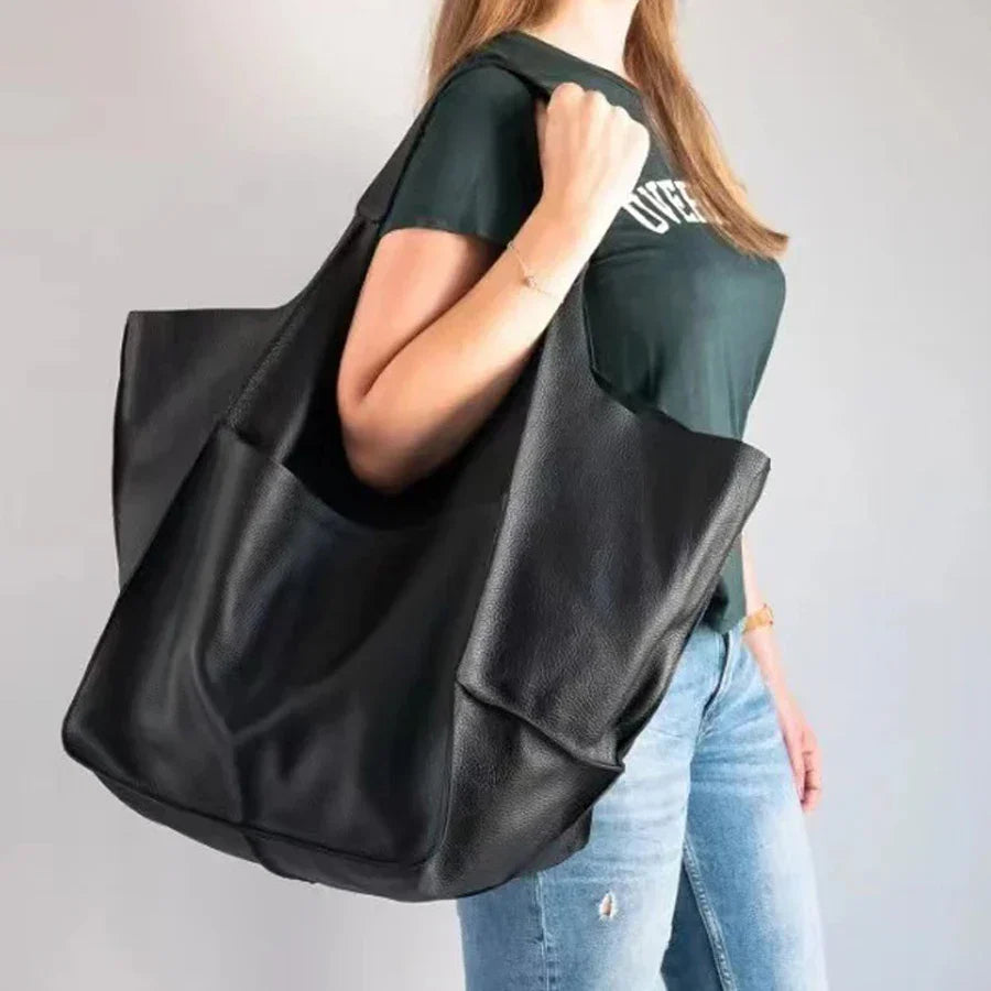 Vrouwen leren tote bag - praktische tas voor dagelijks gebruik