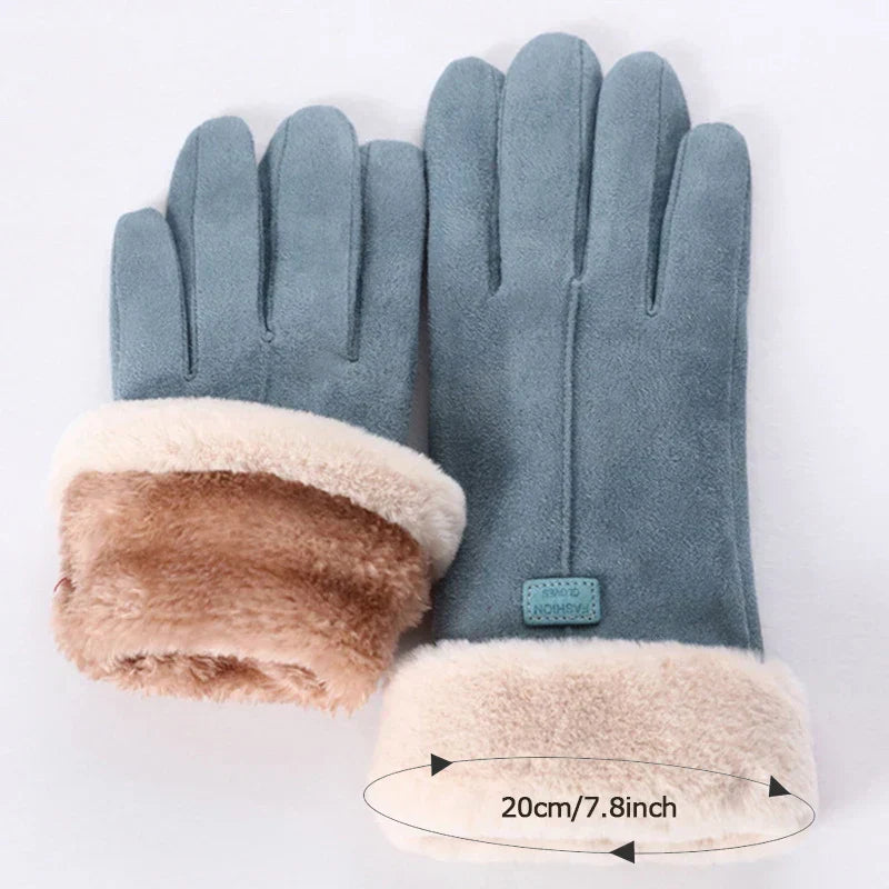Dames winterhandschoenen - zachte handschoenen met imitatiebont voering - Bakkermode.nl