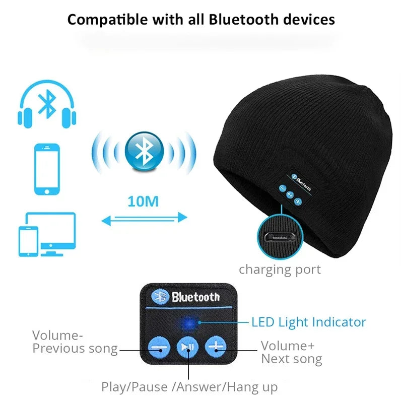 Bluetooth muts - draadloze muziek luistermuts voor dames - Bakkermode.nl