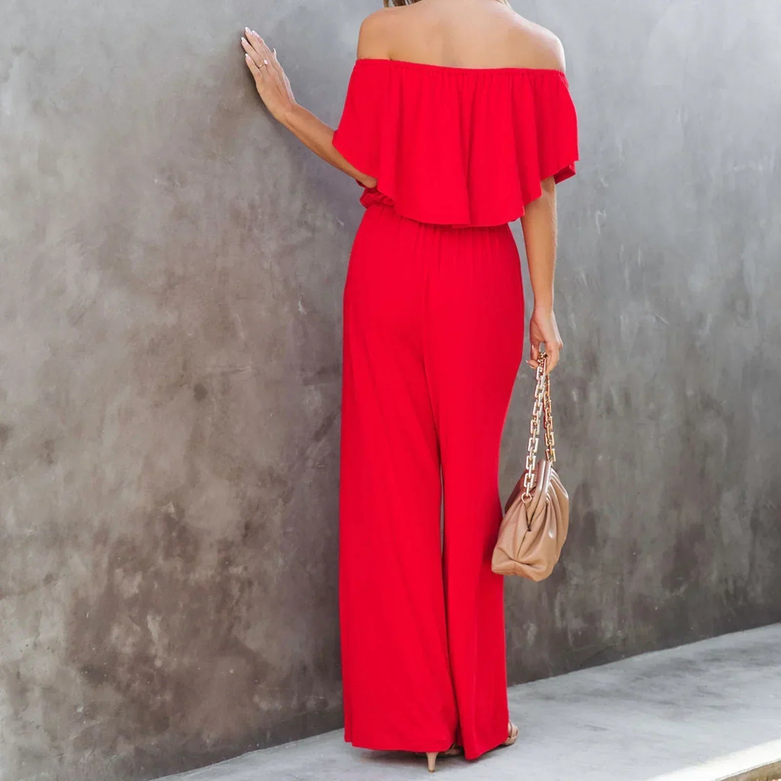 Dames casual maxi jumpsuit - losse off-shoulder playsuit voor elke dag