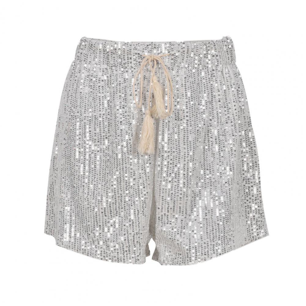 Zilveren glitter shorts - trendy dames glitter bottoms