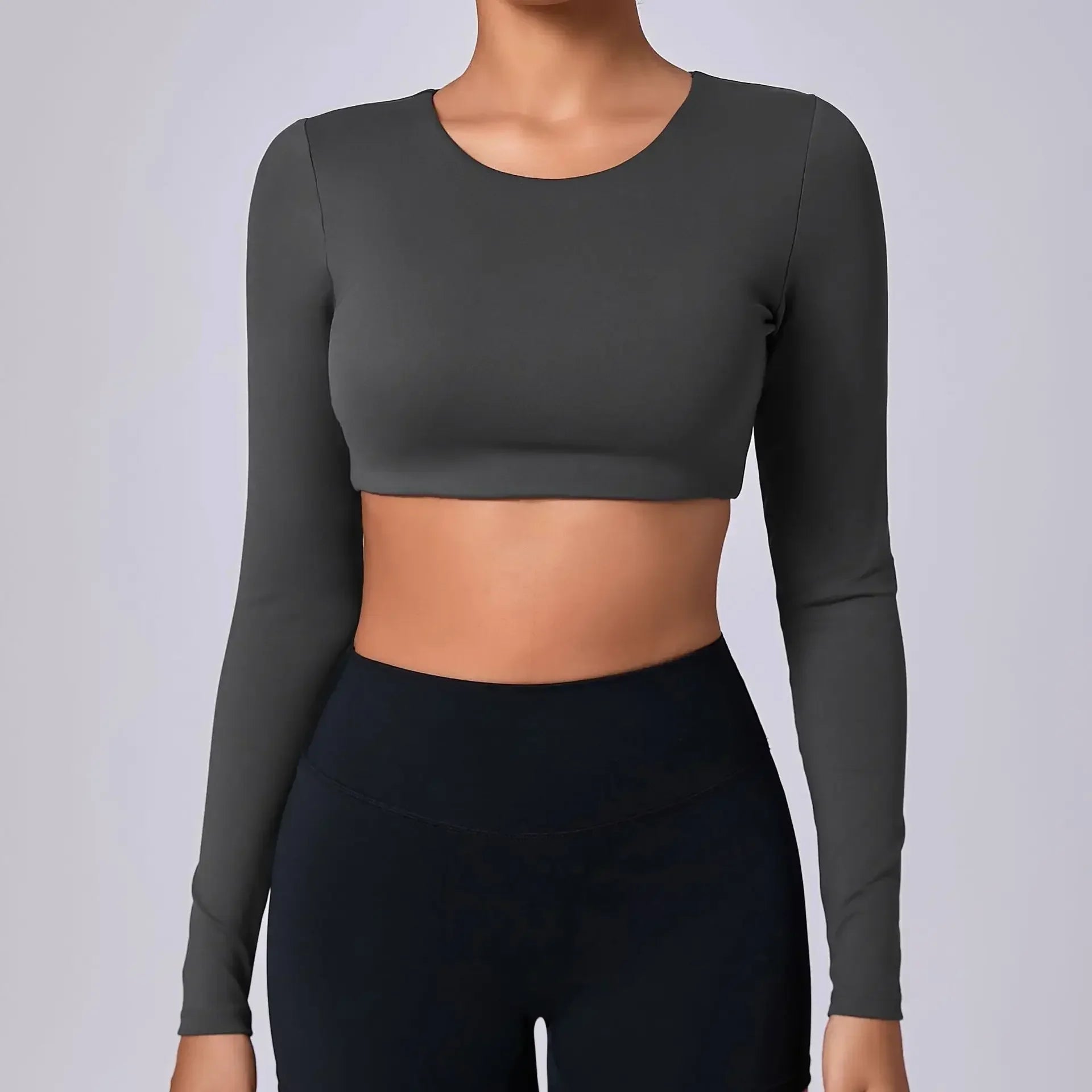 Dames cropped longsleeve top - stijlvolle activewear voor de sportschool en casual wear
