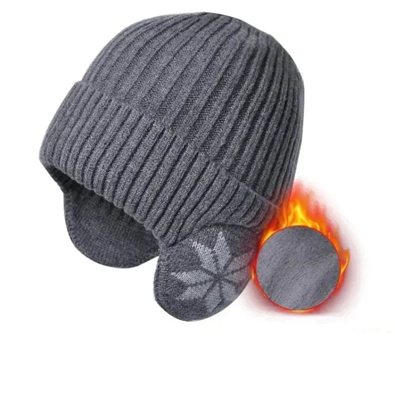 Ontspanningshoed met oorbeschermers - klassieke gebreide damesbeanie