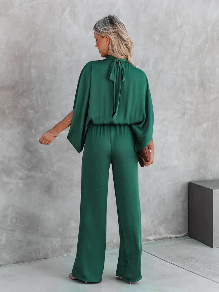 Jumpsuit - elegante groene dames jumpsuit