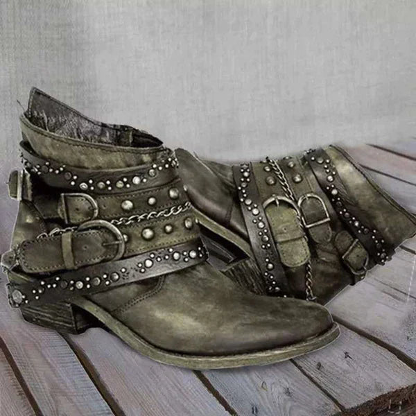 Enkellaarsjes - vintage dames western stijl schoeisel