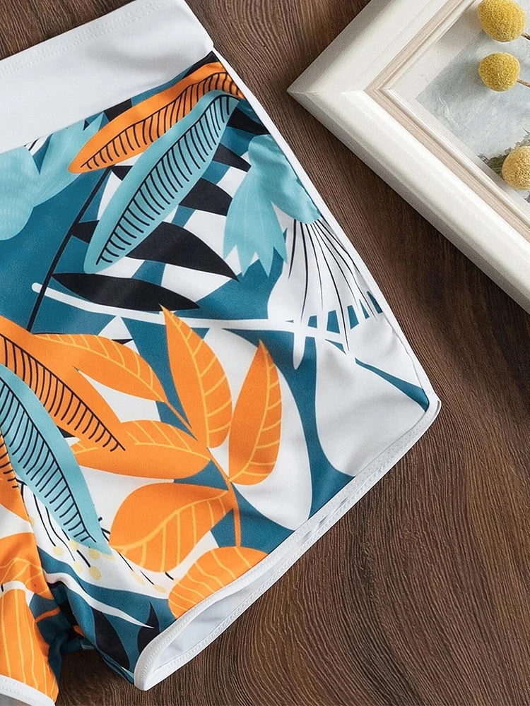 Halter bikini set met hoge taille en print - Bakkermode.nl