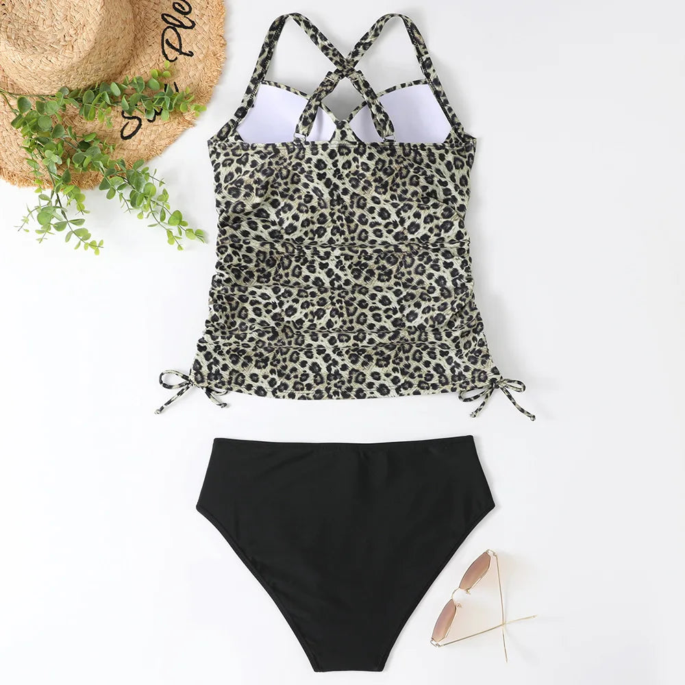 Leopardprint tankini set - trendy zwemkleding voor dames