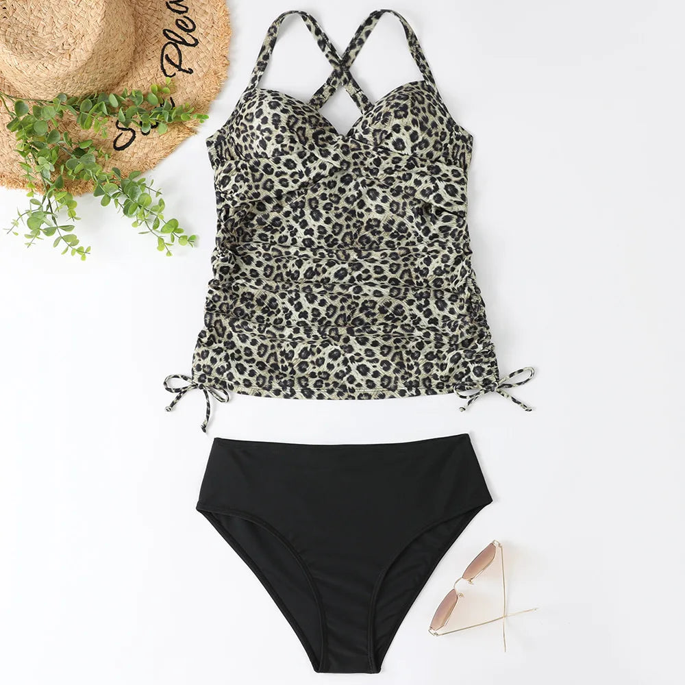 Leopardprint tankini set - trendy zwemkleding voor dames