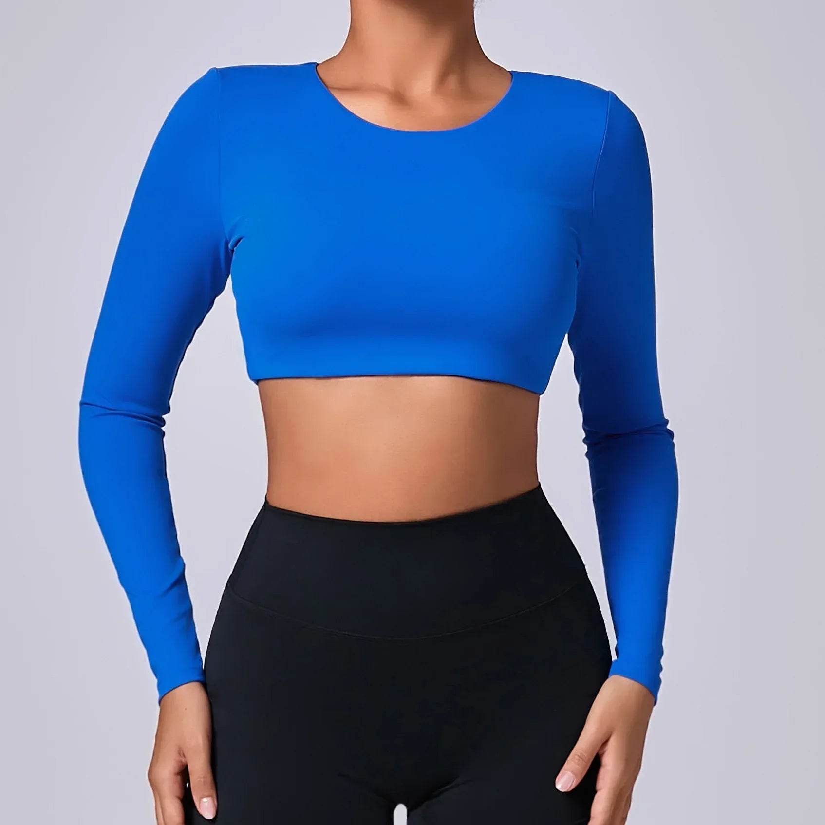 Dames cropped longsleeve top - stijlvolle activewear voor de sportschool en casual wear