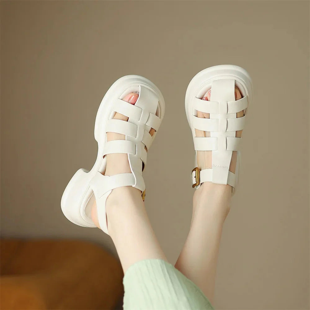 Chunky gladiatorsandalen met gesp - Bakkermode.nl