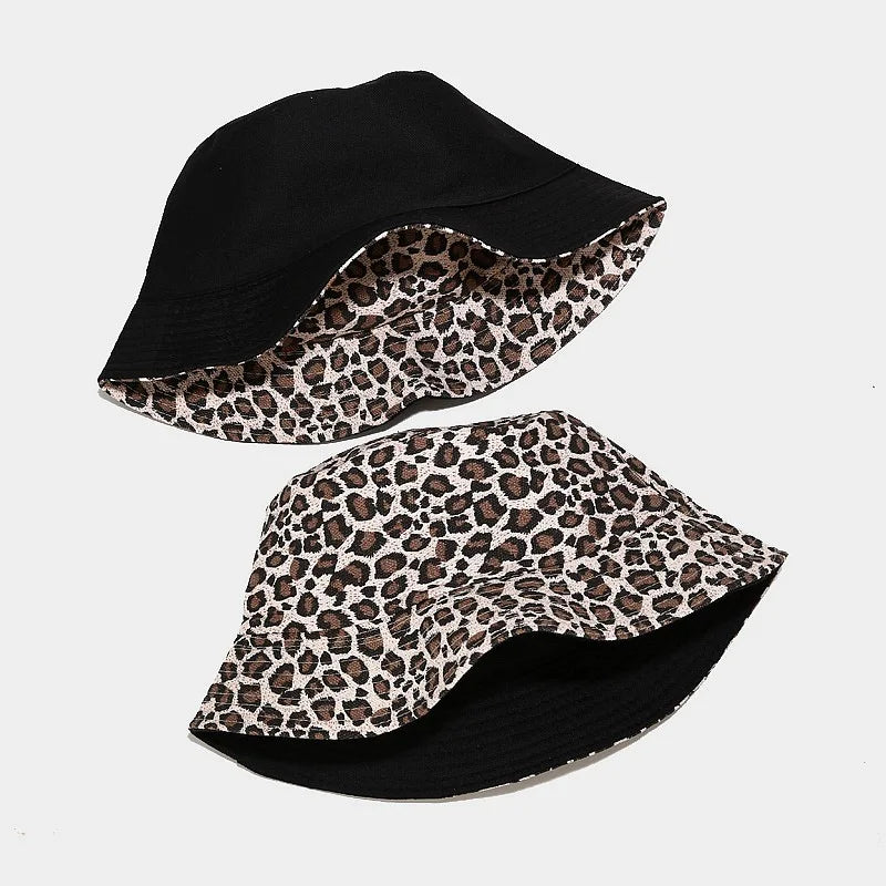 Luipaardprint omkeerbare bucket hoed - Bakkermode.nl