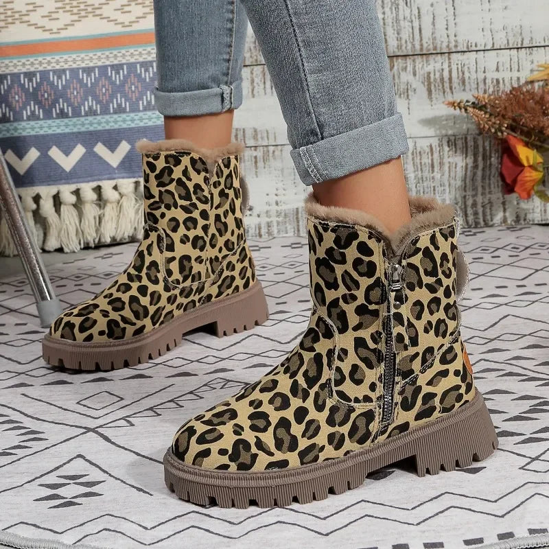 Leopardprint laarzen - stijlvolle bruin dames enkelboots