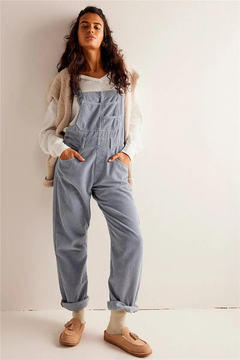 Corduroy overall - stijlvolle dames casual dungarees - Bakkermode.nl
