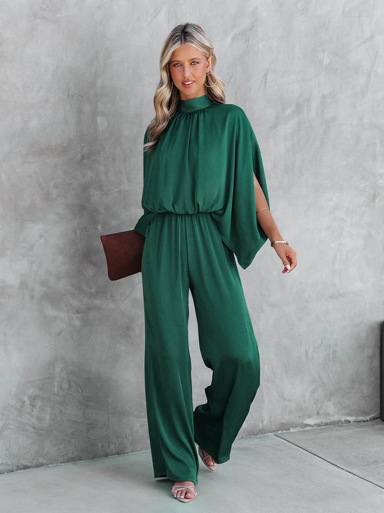 Jumpsuit - elegante groene dames jumpsuit