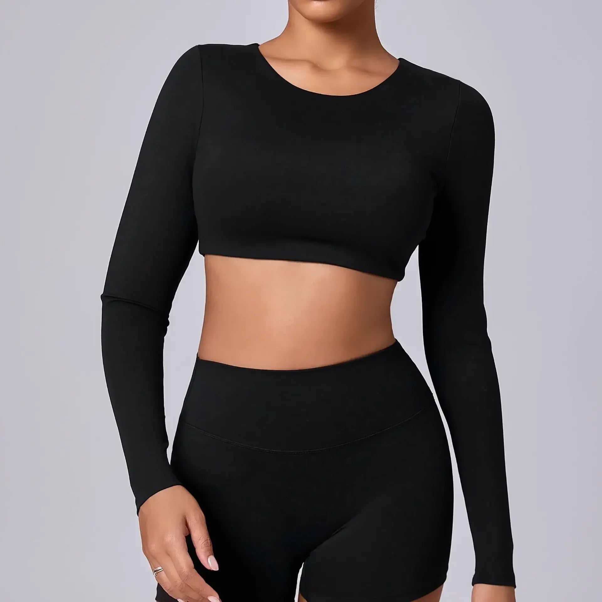 Dames cropped longsleeve top - stijlvolle activewear voor de sportschool en casual wear