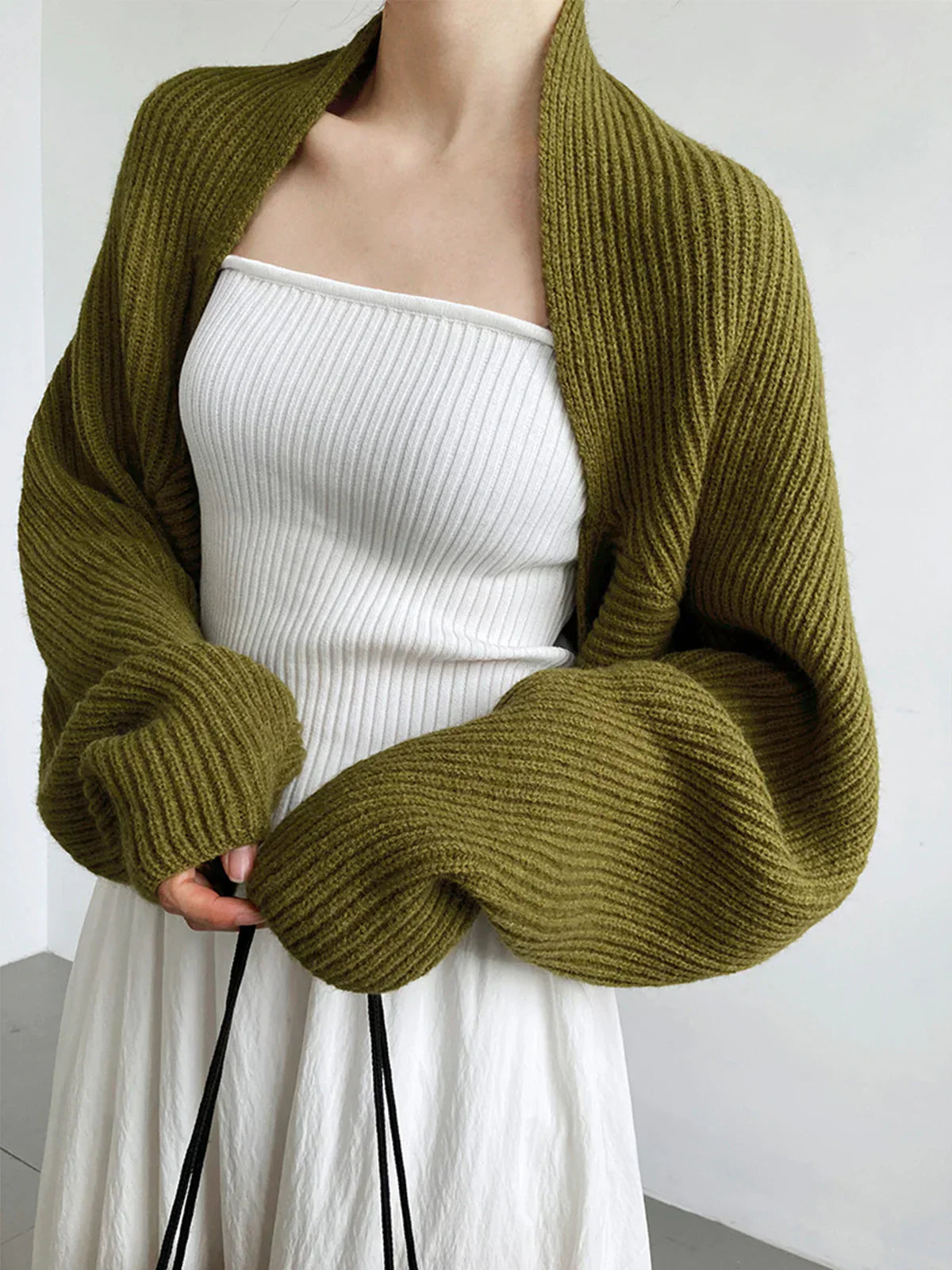 Open shrug pullover - gezellige damestrui