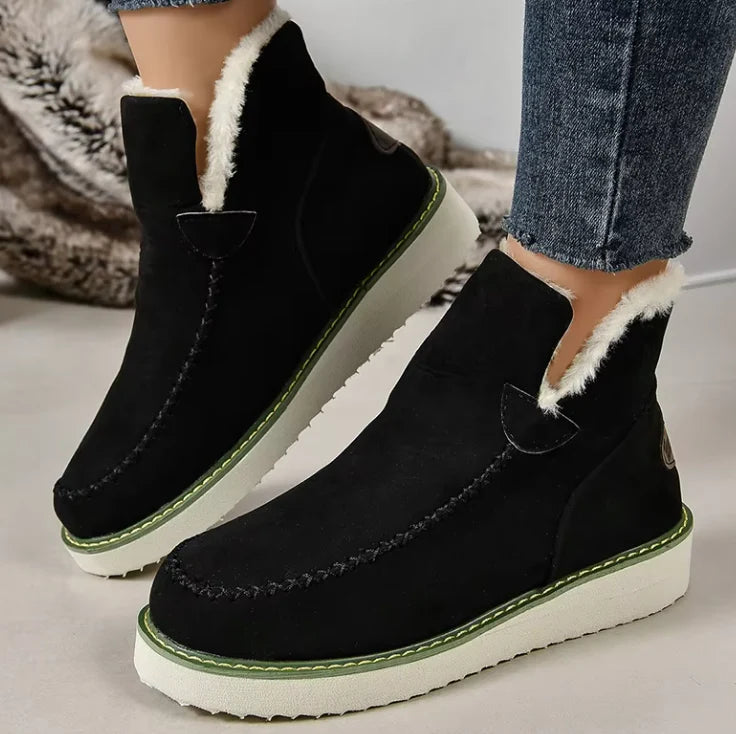 Dames winterlaarzen - gezellige suede enkellaarsjes met zachte voering - Bakkermode.nl