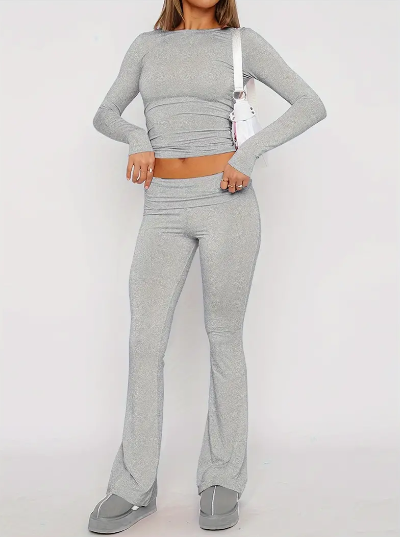 2-delige cozy flare set - stijlvolle dames loungewear