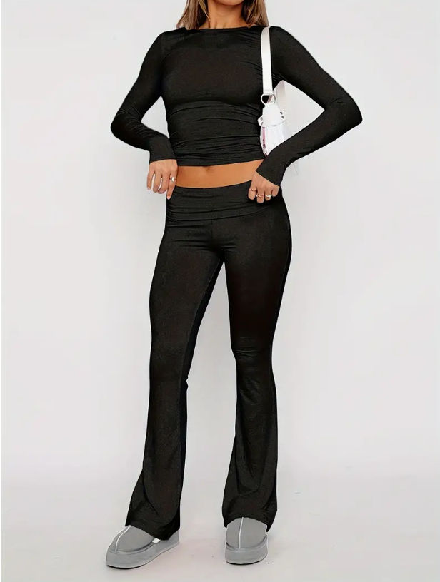 2-delige cozy flare set - stijlvolle dames loungewear