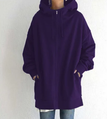 Lange oversized hoodie dames - warme sweater voor herfst en winter - Bakkermode.nl