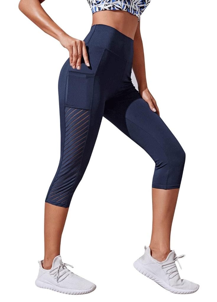 Capri sportleggings met mesh panelen - Bakkermode.nl
