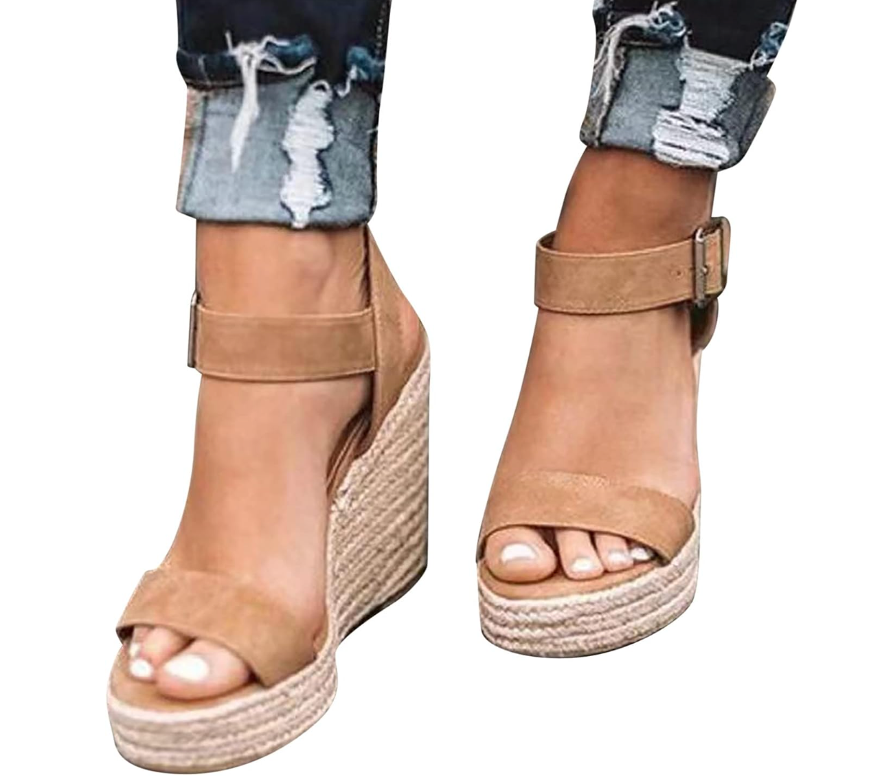 Beige sleehaksandalen met gesp - Bakkermode.nl