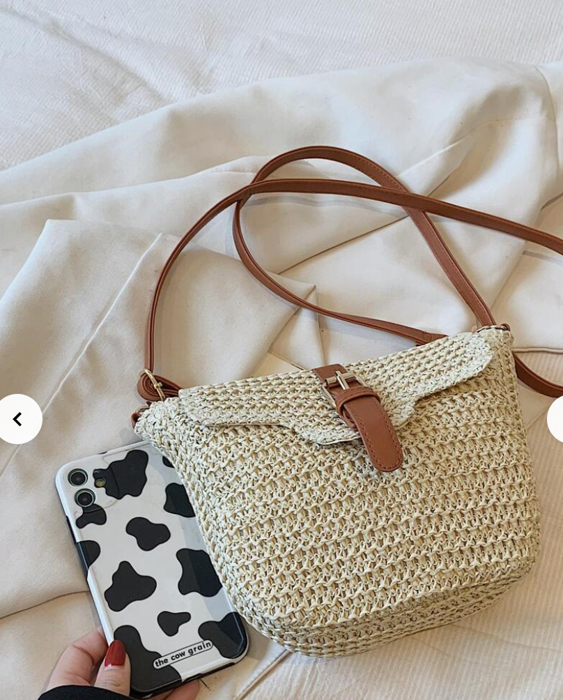 Gehaakte schoudertas met leren riem - Bakkermode.nl